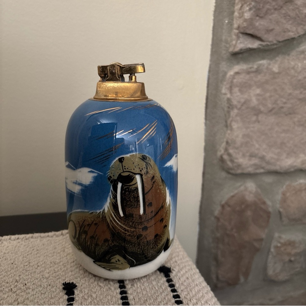 Vintage Matthew Adams Hand Painted, Signed, Numbered Walrus Lighter!